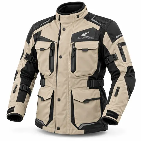 Sand & Black Adventure Motorcycle Jacket — Adventure & touring jackets by Blackthorn World