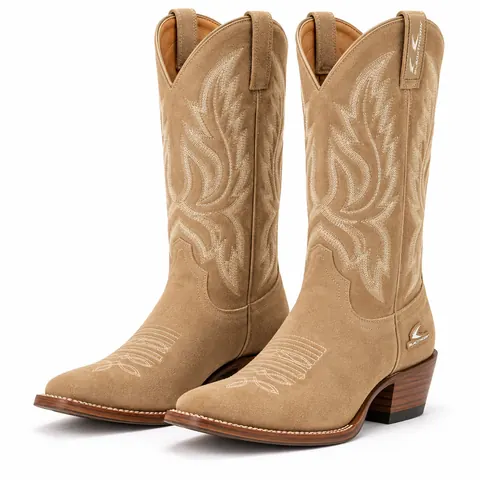 Sand Suede Embroidered Cowboy Boots — Cowboy & western boots by Blackthorn World