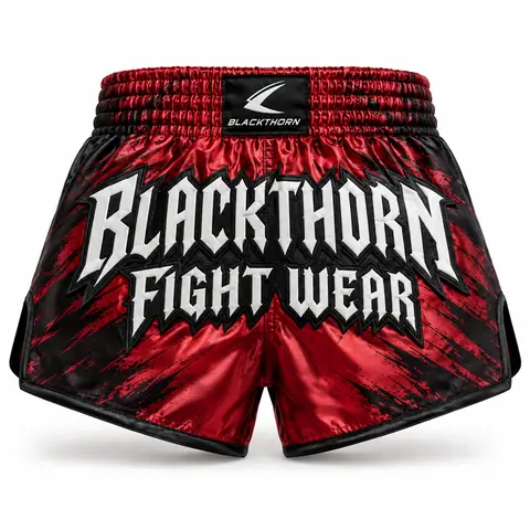 Satin Muay Thai Shorts — custom fightwear by Blackthorn World