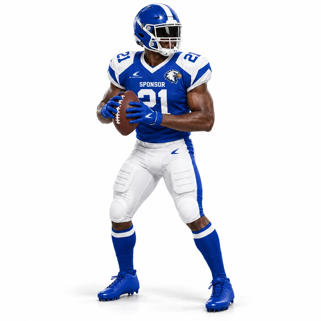 Skyline Eagle American Football Uniform — royal blue / white custom American football uniform made to order by Blackthorn World