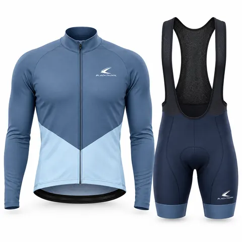 Steel Blue Chevron Long-Sleeve Cycling Kit — Teamwear · Cycling kits by Blackthorn World