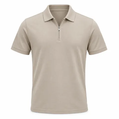Stone Zip-Neck Polo Shirt — wholesale blank polo shirts by Blackthorn World