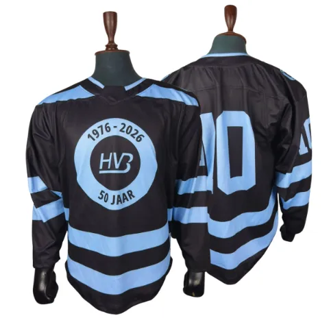 Retro Striped Anniversary Ice Hockey Jersey — custom teamwear by Blackthorn World