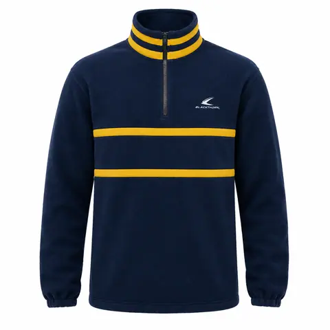 Retro Striped Polar Fleece Quarter-Zip — custom streetwear by Blackthorn World