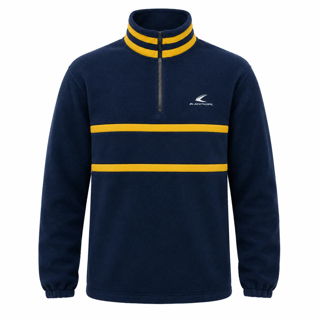 Retro Striped Polar Fleece Quarter-Zip — custom streetwear made to order by Blackthorn World