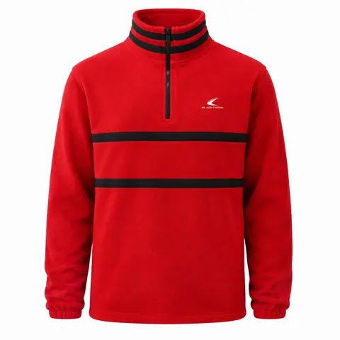 Retro Striped Polar Fleece Quarter-Zip — view 2