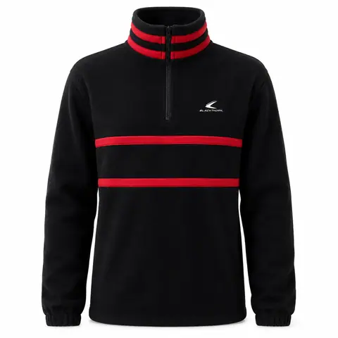 Retro Striped Polar Fleece Quarter-Zip — view 3