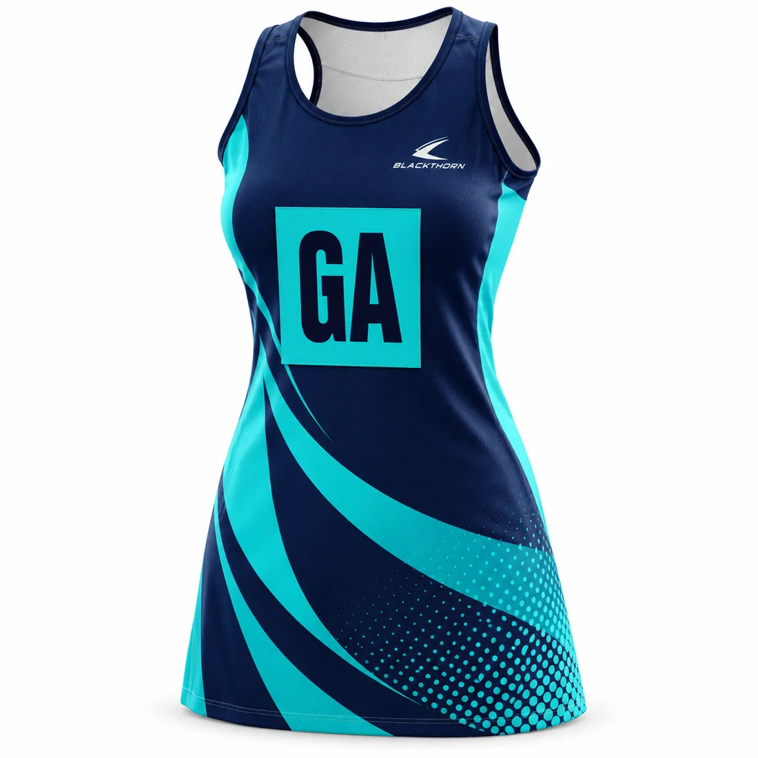 Sublimated Netball Dress — custom teamwear made to order by Blackthorn World