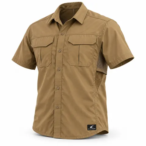 Tan Vented Short-Sleeve Field Shirt — Field & shooting shirts by Blackthorn World