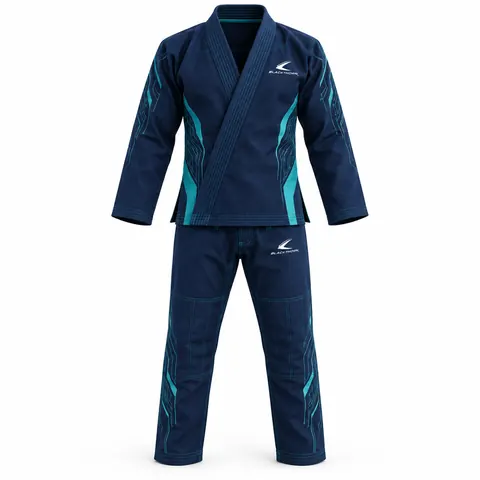 Teal Circuit Pearl Weave BJJ Gi — Fightwear · BJJ gis by Blackthorn World