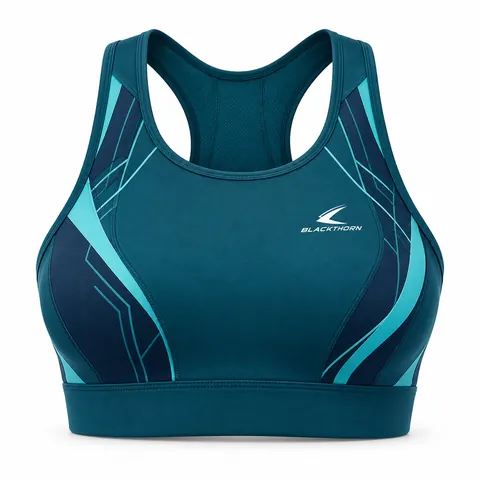 Teal Circuit Sublimated Sports Bra — Activewear · Sports bras by Blackthorn World