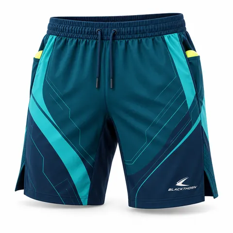 Teal Circuit Padel Shorts — Teamwear · Padel wear by Blackthorn World
