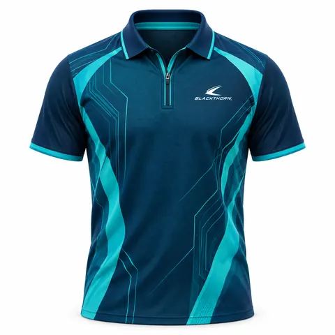 Teal Circuit Padel Polo Shirt — Teamwear · Padel wear by Blackthorn World