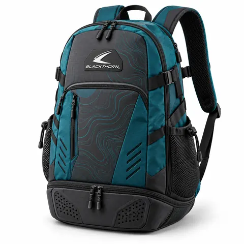 Teal Graphite Muay Thai Backpack — Backpacks by Blackthorn World