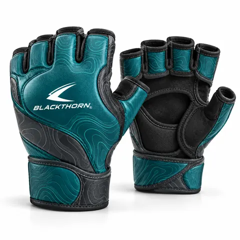 Teal Graphite Clinch Grappling Gloves — MMA gloves & protective gear by Blackthorn World