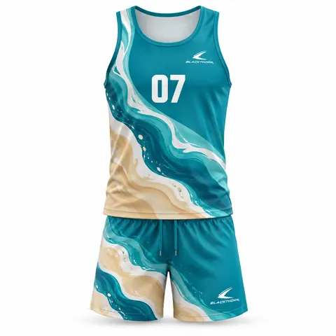 Teal Tidal Beach Volleyball Set