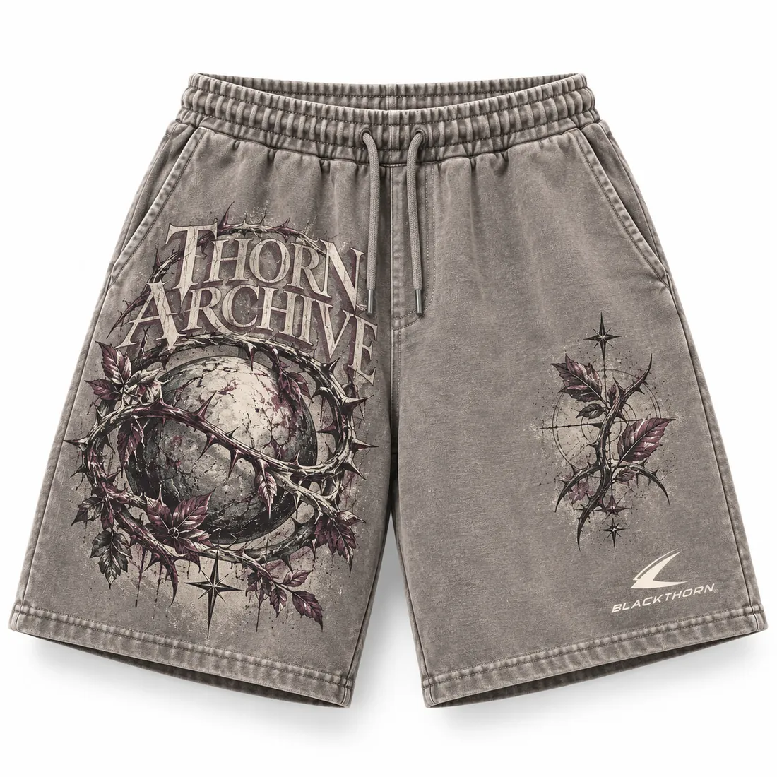 Thorn Archive Stone Heavyweight Jersey Shorts — streetwear shorts by Blackthorn World