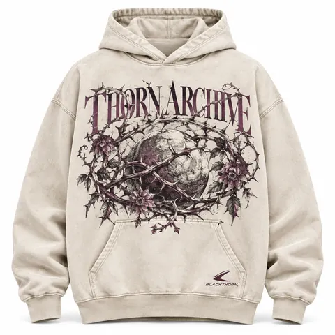 Thorn Archive Vintage Bone Pullover Hoodie — Hoodies & sweatshirts by Blackthorn World