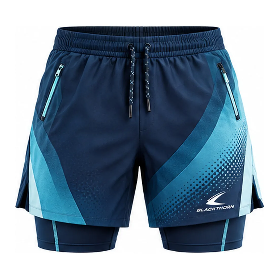 Tidal 2-in-1 Running & Training Shorts — 2-in-1 training shorts by Blackthorn World, front view