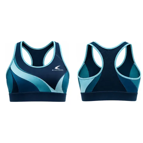 Tidal Curve Medium-Support Sports Bra — front and back