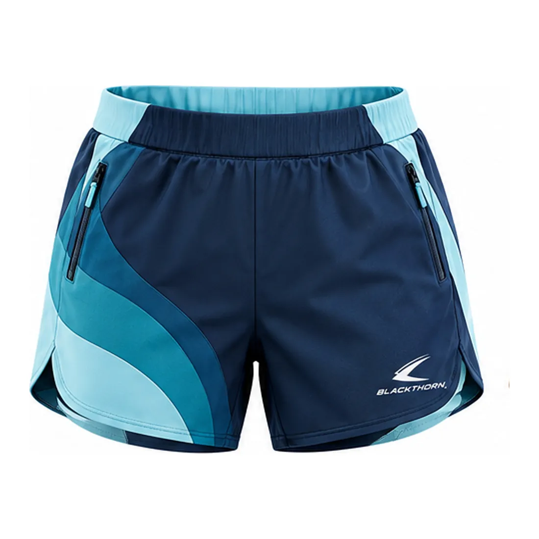 Tidal Curve-Panel Pickleball Shorts — Pickleball wear by Blackthorn World, front view