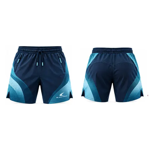 Tidal Navy Gradient Padel Court Shorts — front and back