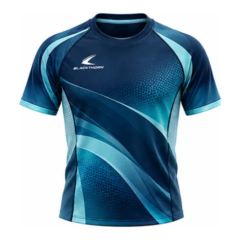 Tidal Navy & Teal Gradient Padel Jersey — Padel wear by Blackthorn World