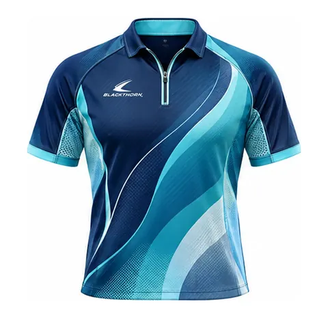 Tidal Wave Zip-Polo Pickleball Jersey — Pickleball wear by Blackthorn World