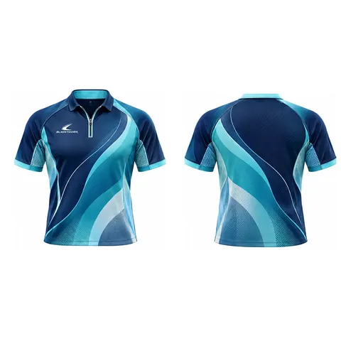 Tidal Wave Zip-Polo Pickleball Jersey — front and back