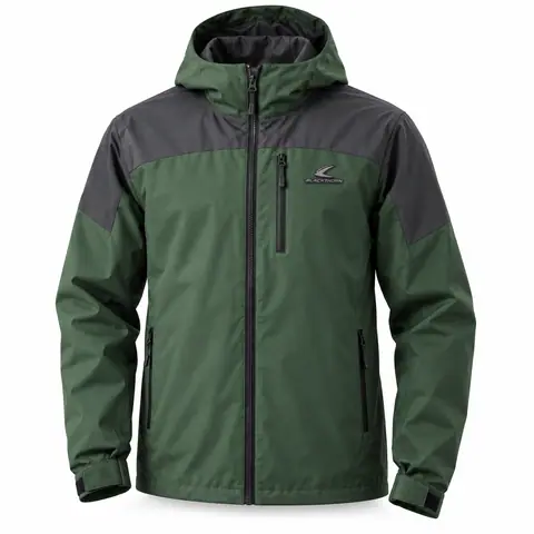 Two-Tone Hooded Rain Jacket — view 2