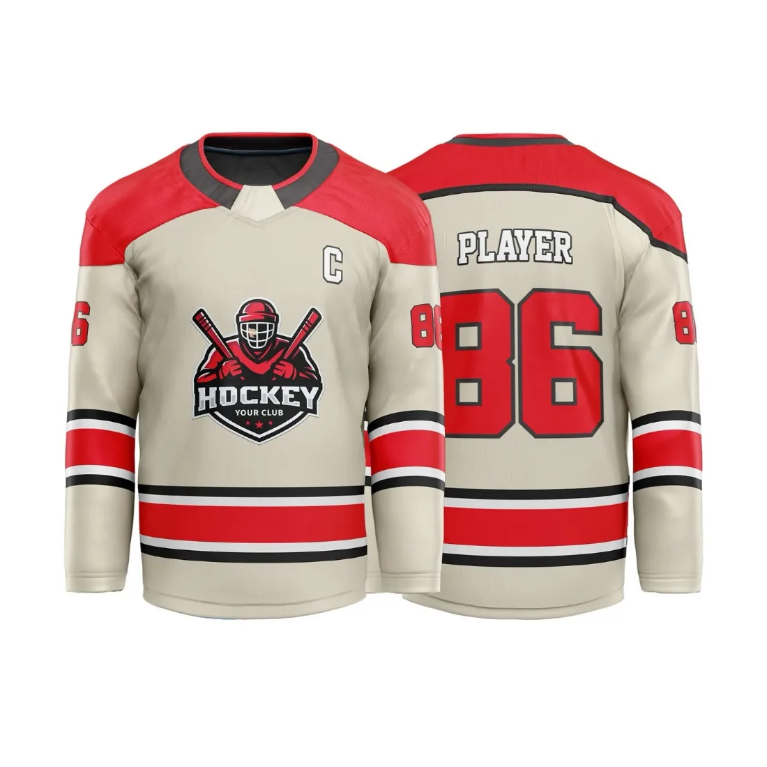 Vintage Striped Ice Hockey Jersey — custom teamwear made to order by Blackthorn World