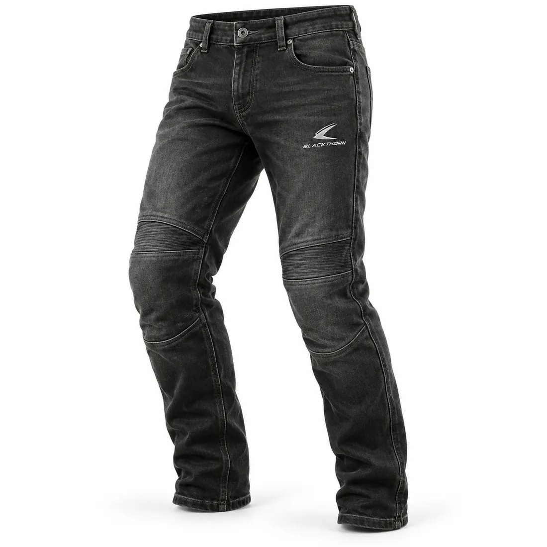 Washed Black Motorcycle Riding Jeans — motorcycle jeans by Blackthorn World
