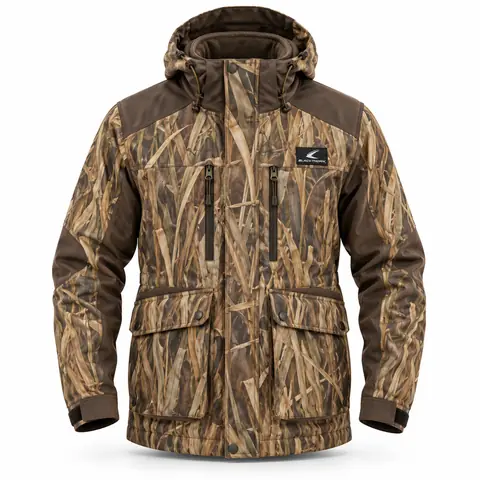 Waterproof Camo Hunting Jacket — marsh reed camo