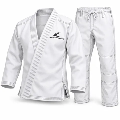 White Adult BJJ Gi — custom fightwear by Blackthorn World
