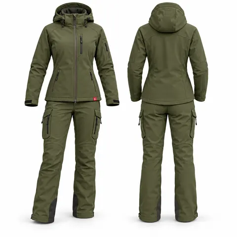 Women's Olive Softshell Hunting Jacket & Pants