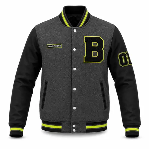 Wool and Leather Varsity Jacket — view 2