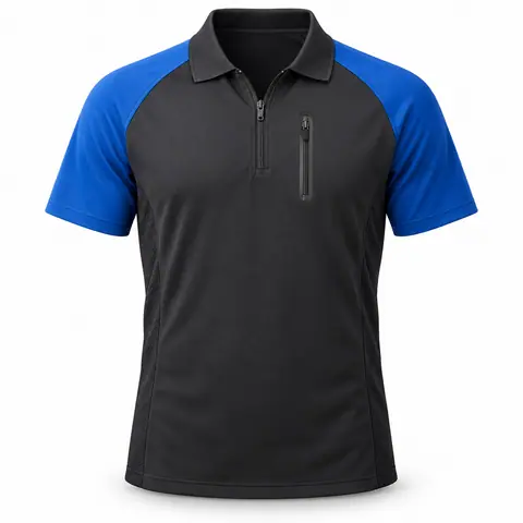 Work Polo Shirt with Contrast Panels — view 2
