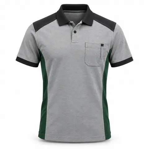 Work Polo Shirt with Contrast Panels — view 3