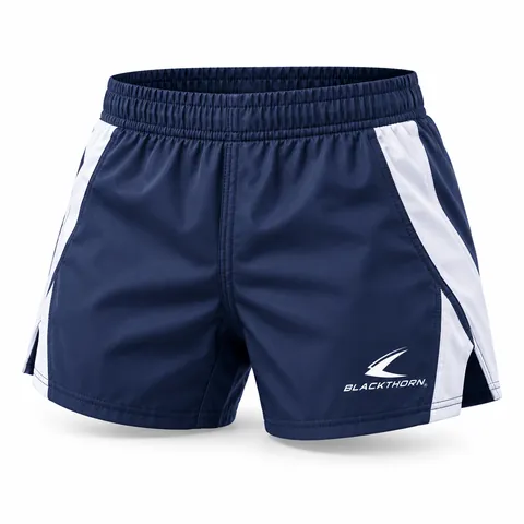 Navy & White Wrestling Shorts — custom fightwear by Blackthorn World